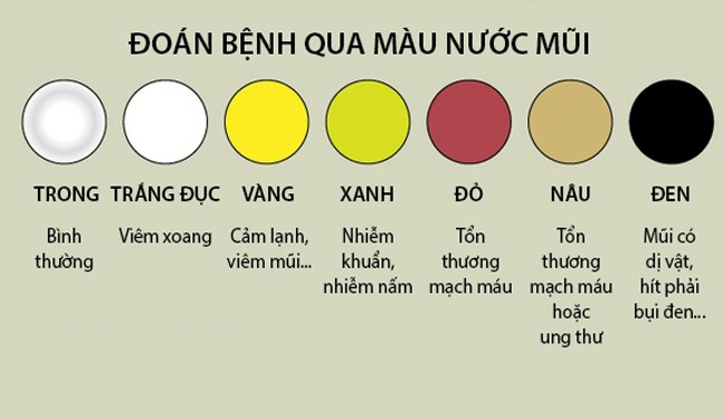 Màu sắc nước mũi