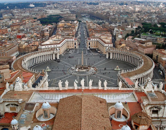 Vatican với quảng trường thánh Peter nhìn từ trên cao 10 điều thú vị về Vatican